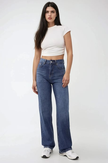 High Waist Straight Leg Jeans - Image 2