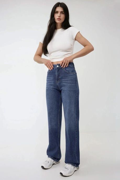 High Waist Straight Leg Jeans - Image 3