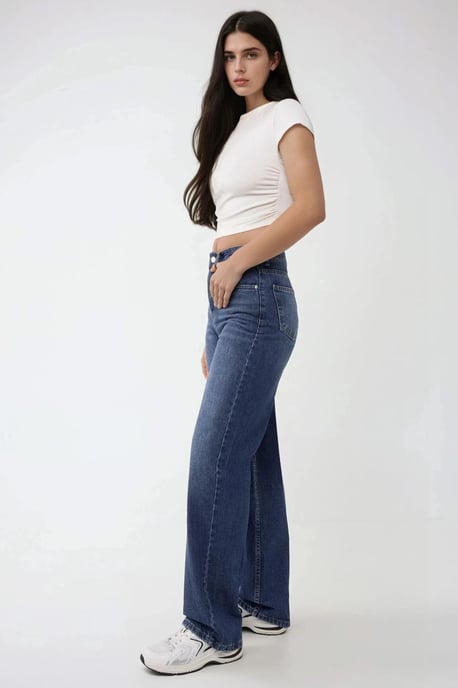 High Waist Straight Leg Jeans - Image 4