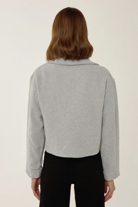 Zippered Jacket with Shirt Collar - Image 5