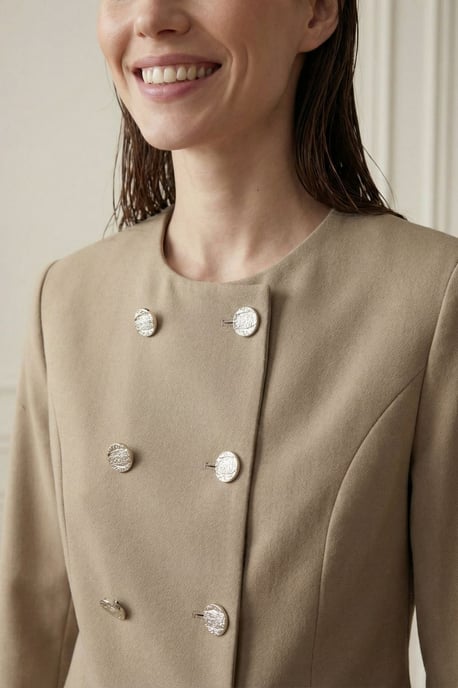 Op maat gemaakte korte button-up tweedjasje - Image 6
