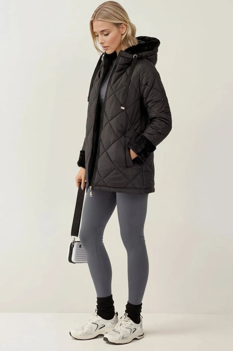 Hooded Long Puff Down Coat - Image 3
