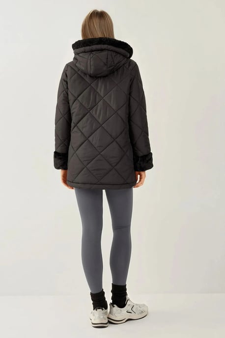Hooded Long Puff Down Coat - Image 4
