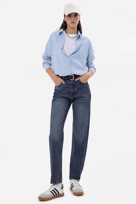 High-Waist Mom-Fit Denim Jeans - Image 1
