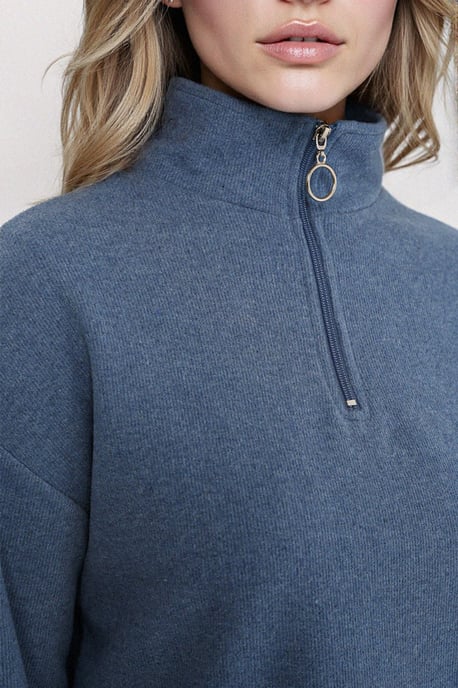 Relaxed Fit Crop Trui met Ritskraag - Image 4