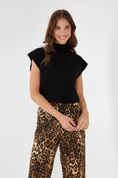 Half Turtleneck Knit Sweater - Image 1