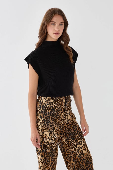 Half Turtleneck Knit Sweater - Image 2
