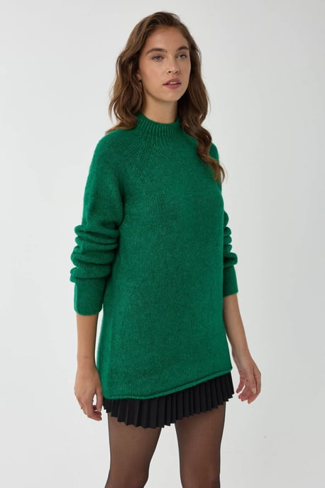 Oversized High-neck Knit Sweater - Image 3
