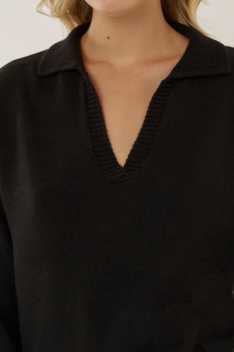 Polo Collar Knit Sweater - Image 5