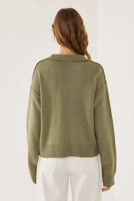 Polo Collar Knit Sweater - Image 5