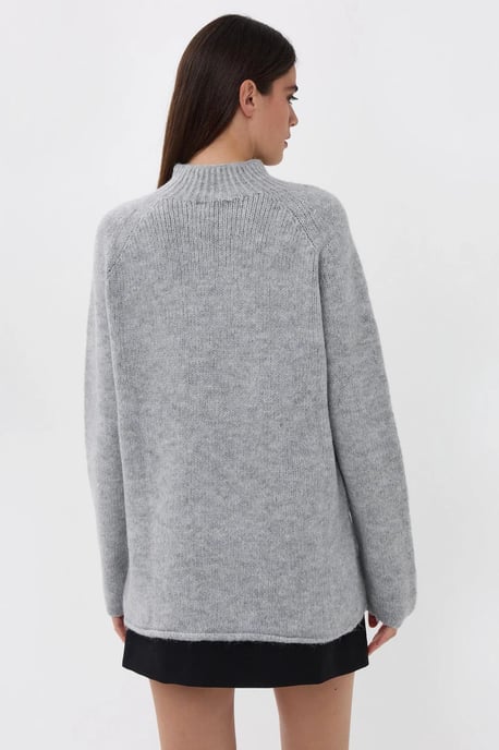 Oversized High-neck Knit Sweater - Image 4