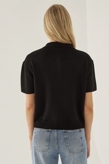 Polo Collar Zippered Sweater - Image 4