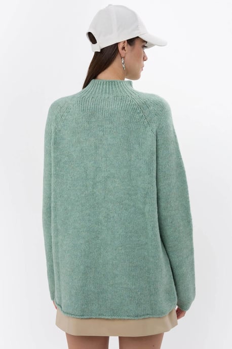 Oversized High-neck Knit Sweater - Image 4