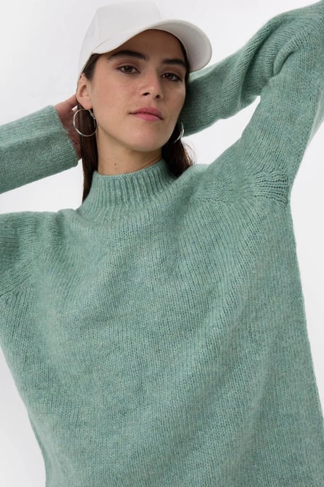 Oversized High-neck Knit Sweater - Image 5