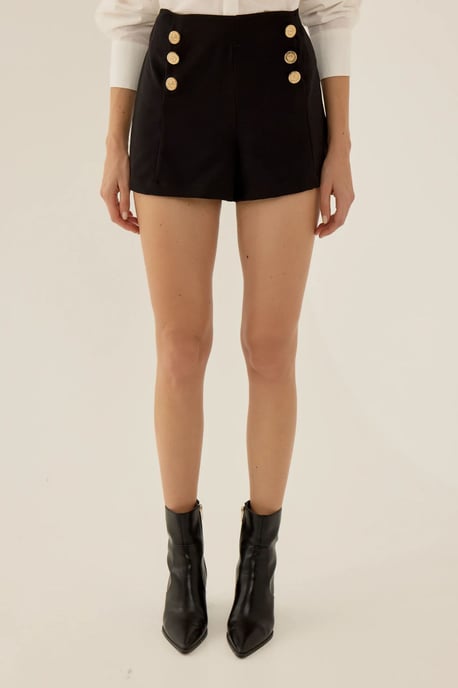 Zwarte Shorts met Gouden Knopdetails - Image 3