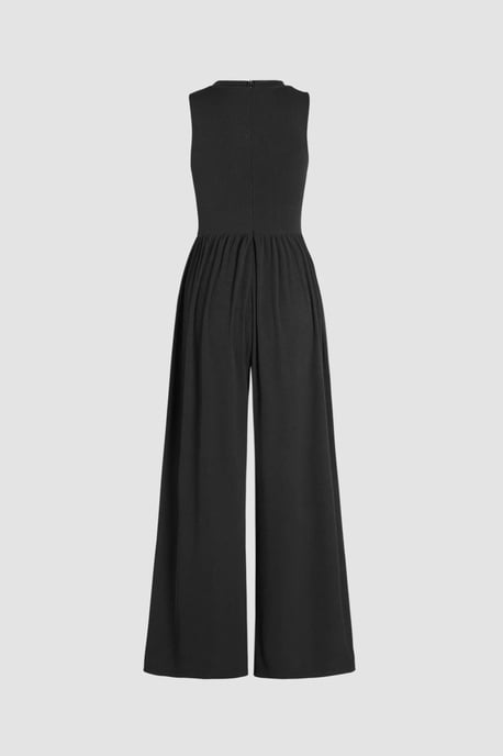 Crew Neck Brede Pijpen Jumpsuit - Image 2