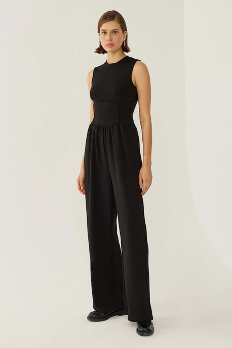 Crew Neck Brede Pijpen Jumpsuit - Image 5