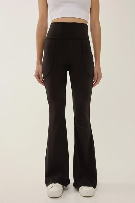 Hoge Taille Wijde Leggings met Zakken - Image 3