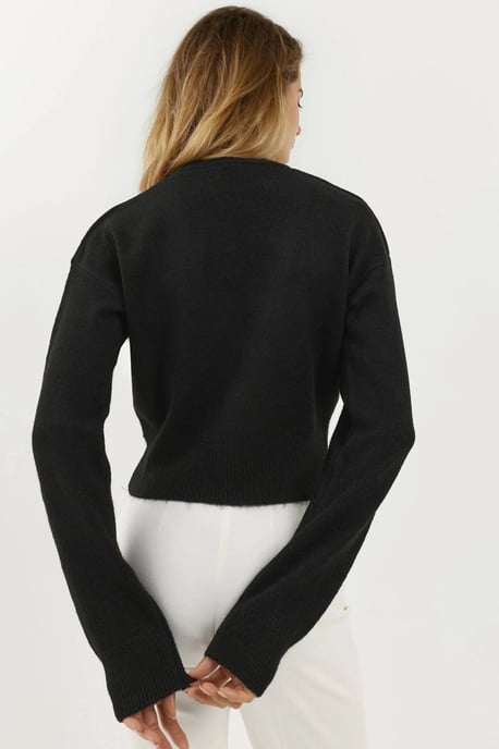 V-Neck Buttoned Wrap Sweater - Image 3