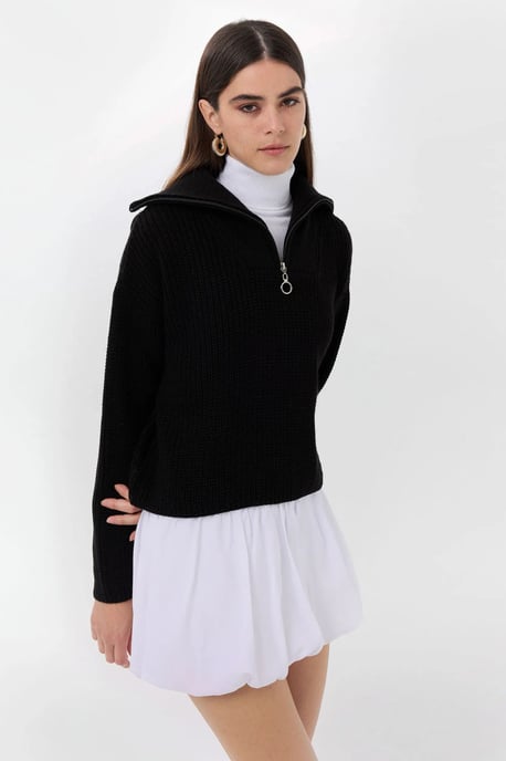 Zippered Regular-Fit Knit Sweater - Image 3