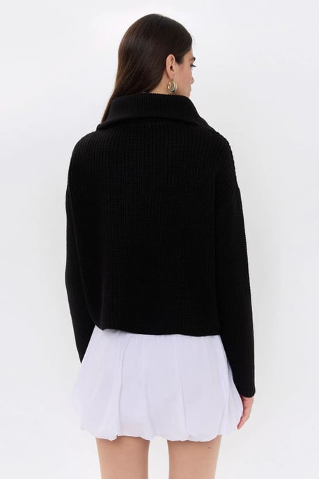 Zippered Regular-Fit Knit Sweater - Image 4