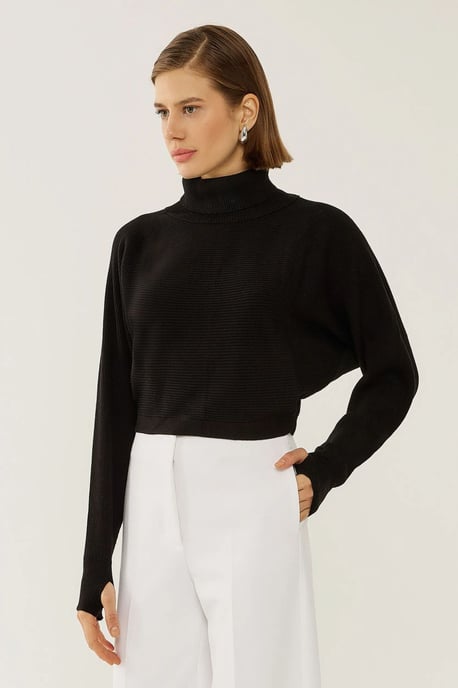 Relaxed Fit Turtleneck Sweater - Image 2