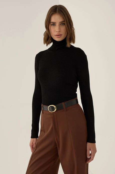 Slim Fit Turtleneck Sweater - Image 3