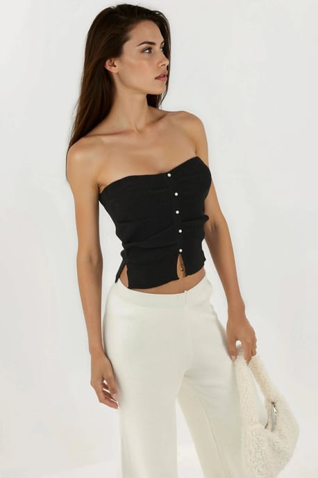 Slim Fit Off-Shoulder Stickad Top - Image 2