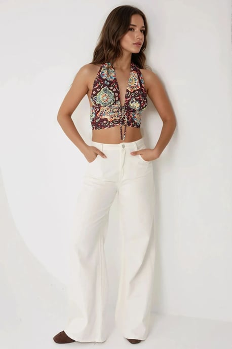 Etnisk Tryckad Cropped Tanktop - Image 3