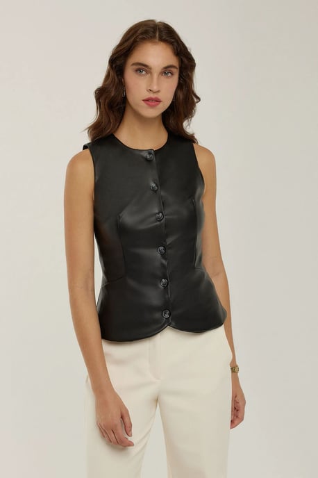 Faux läder väst - Image 3