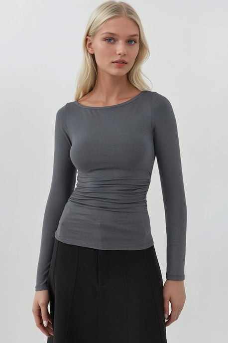 Soft Long Sleeve Fitted Top - Image 1