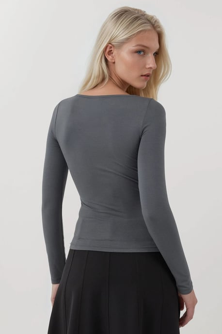 Soft Long Sleeve Fitted Top - Image 4