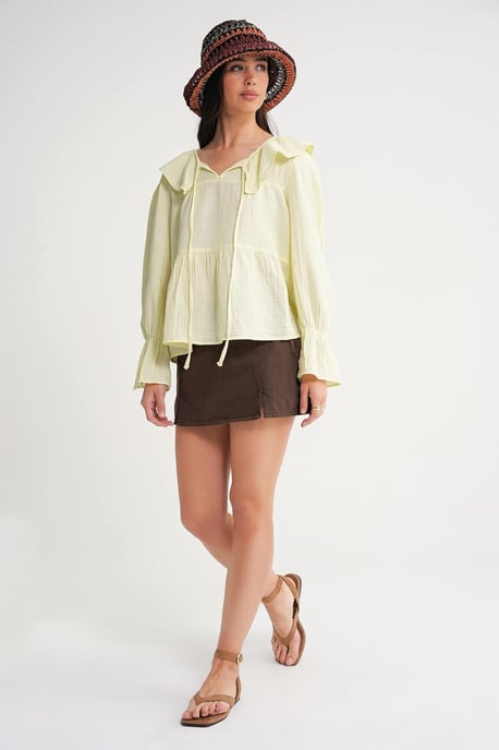 Rimpelige Sjaalkraag Blouse met Striksluiting - Image 2