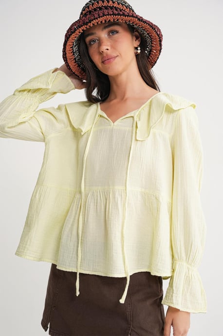 Rimpelige Sjaalkraag Blouse met Striksluiting - Image 4