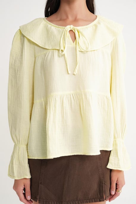 Rimpelige Sjaalkraag Blouse met Striksluiting - Image 5
