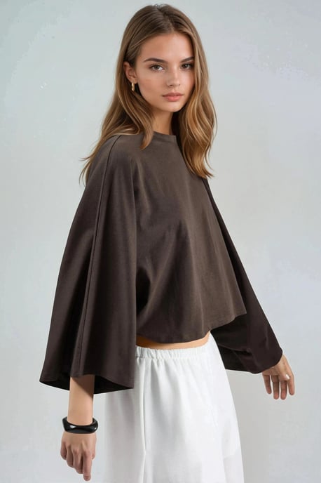 Loose Fit Boat Neck Blouse - Image 3