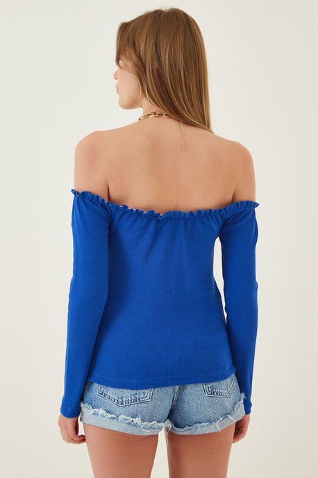 Getailleerde Blouse met Lange Mouwen en Hartkraag - Image 3