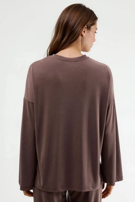 Ontspannen Pasvorm Crew Neck Lange Mouwen Blouse - Image 4