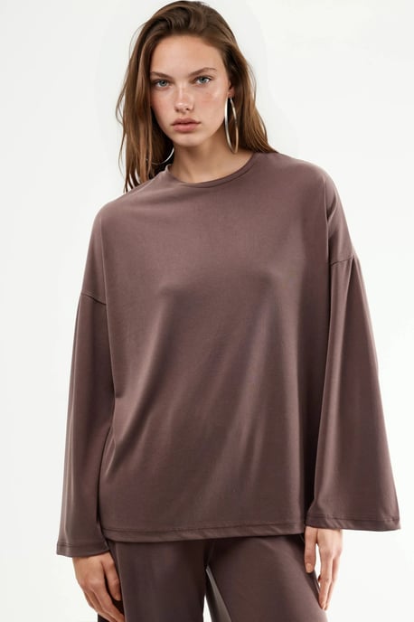 Ontspannen Pasvorm Crew Neck Lange Mouwen Blouse - Image 5