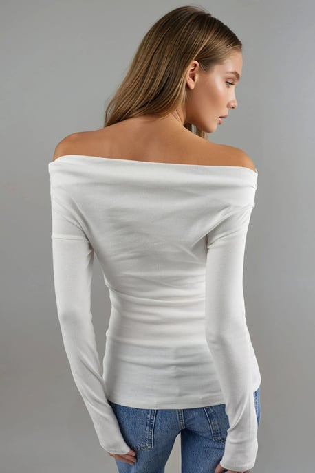 Boat Neck Fitted Blouse - Image 3