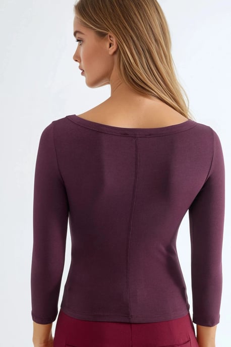 Crew Neck Geribbelde Lange Mouwen Blouse - Image 3