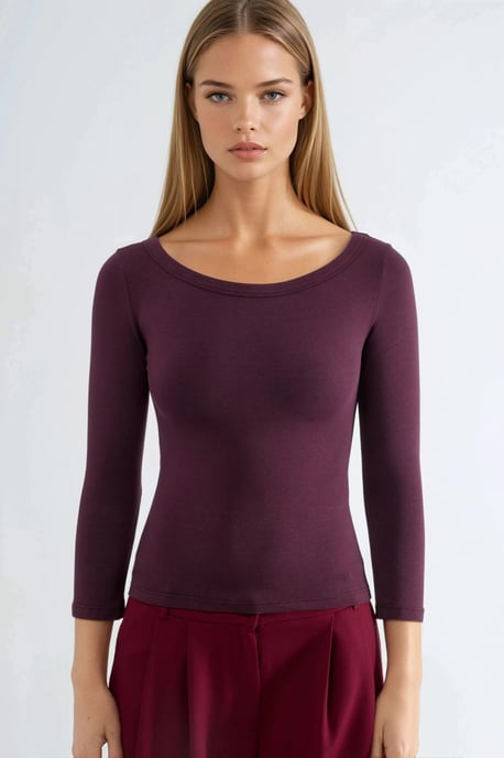Crew Neck Geribbelde Lange Mouwen Blouse - Image 6