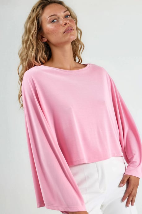 Loose Fit Boat Neck Blouse - Image 2