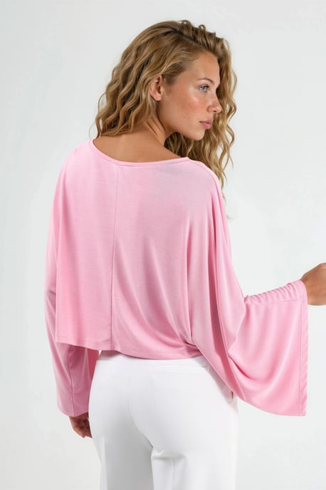 Loose Fit Boat Neck Blouse - Image 3