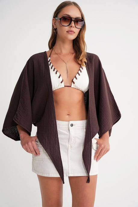 Textuur V-hals Bolero Blouse - Image 4