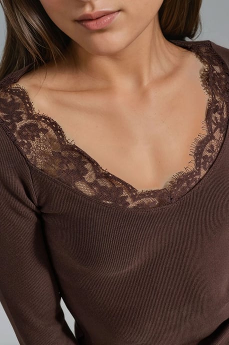 Kanten Extra V-Hals Blouse - Image 5