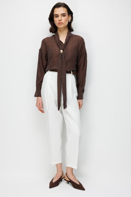 V-Neck Tie Detail Blouse - Image 3