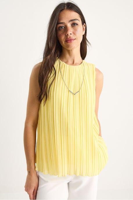 Textured Siphon Blouse met Accessoire Detail - Image 2