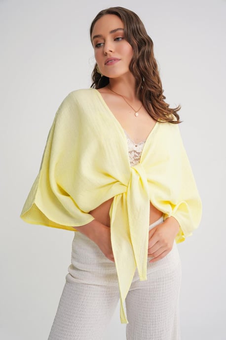 Textured V-Neck Bolero Blouse - Image 3