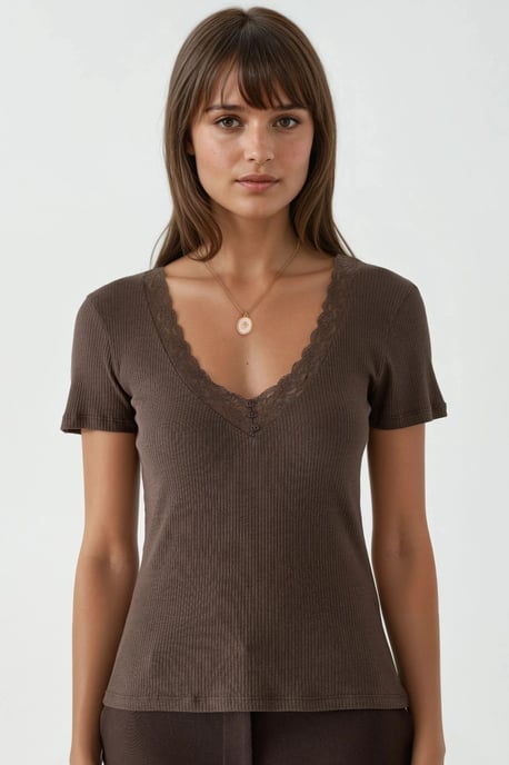 V-hals Blouse met Kantdetail - Image 6